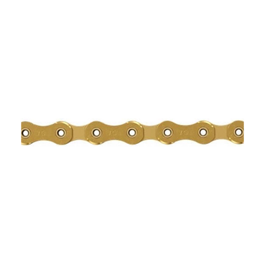 SRAM XX1 EAGLE Kette, 12-fach, Gold — Produktfoto vor weißem Hintergrund