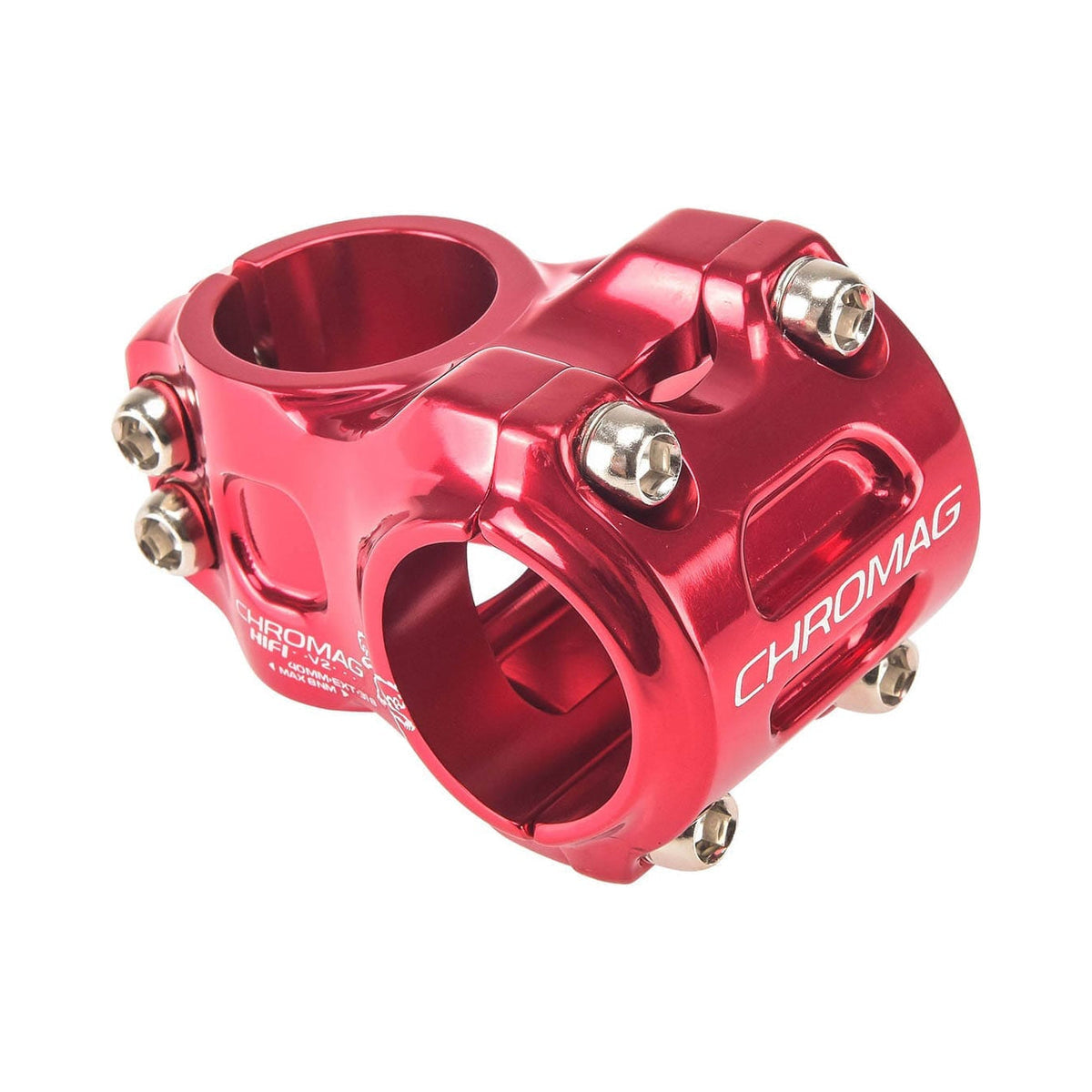 CHROMAG HIFI V2 Vorbau 0° Rot — Hauptansicht auf weißem Hintergrund