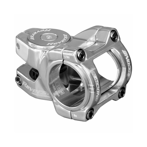 REVERSE COMPONENTS BLACK ONE D-2 Titanium Vorbau Silber — Hauptansicht auf weißem Hintergrund