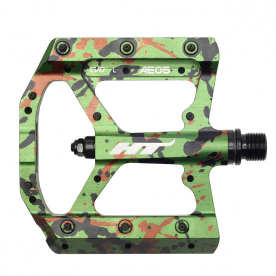 Pedale flach HT COMPONENTS AE05 Camo-Grün