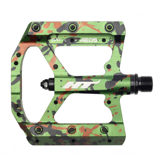 Pedale flach HT COMPONENTS AE05 Camo-Grün