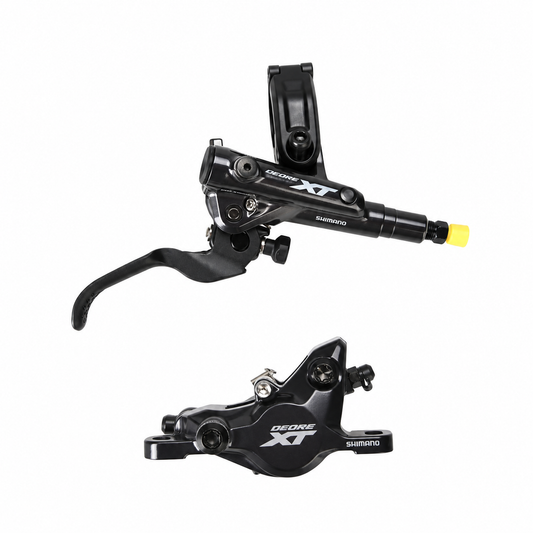SHIMANO XT Bremse M8100 J-Kit — Bremshebel und Bremssattel vor weißem Hintergrund
