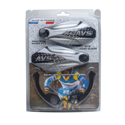 Handschutz AVS KIT DECO Alu-Lasche Schwarz/Weiß