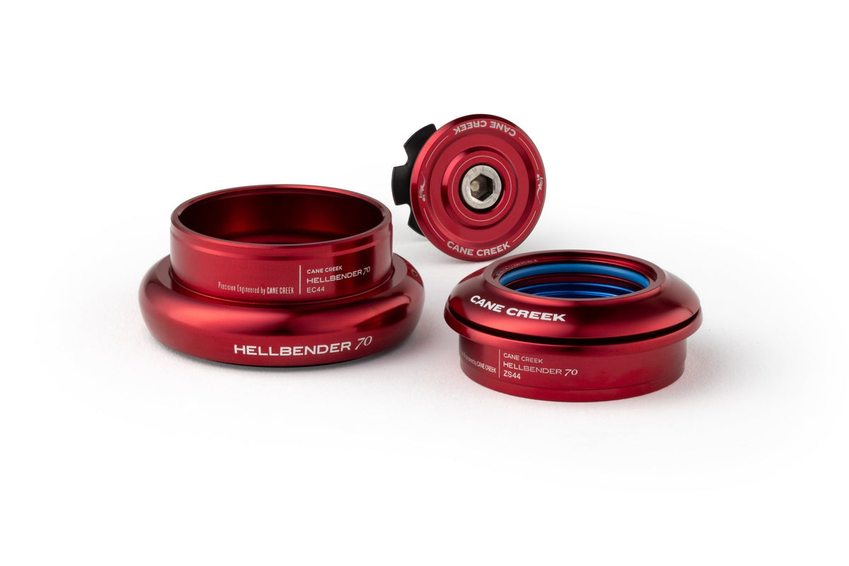 Semi-integrierter/externer konischer Steuersatz CANE CREEK Hellbender 70 1"1/8-1.5" ZS44/EC44 Rot