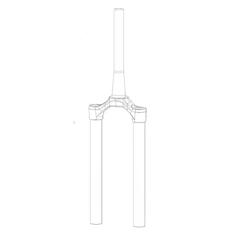 Gabelkrone-Gabelschaft-Standrohr-Einheit ROCKSHOX ZEB DebonAir 27,5"/29", konischer Gabelschaft Ø 63 mm, 44 mm Offset, Diffusion-Schwarz