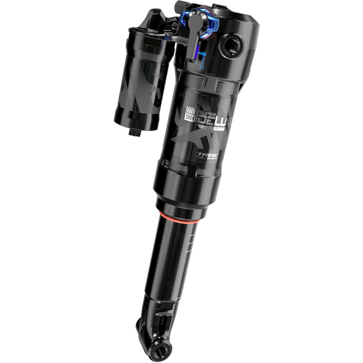 ROCKSHOX SUPER DELUXE THRU SHAFT RCT Dämpfer, Trunnion/Yoke, progressiv, Mid Reb/380 Lockout für Trek