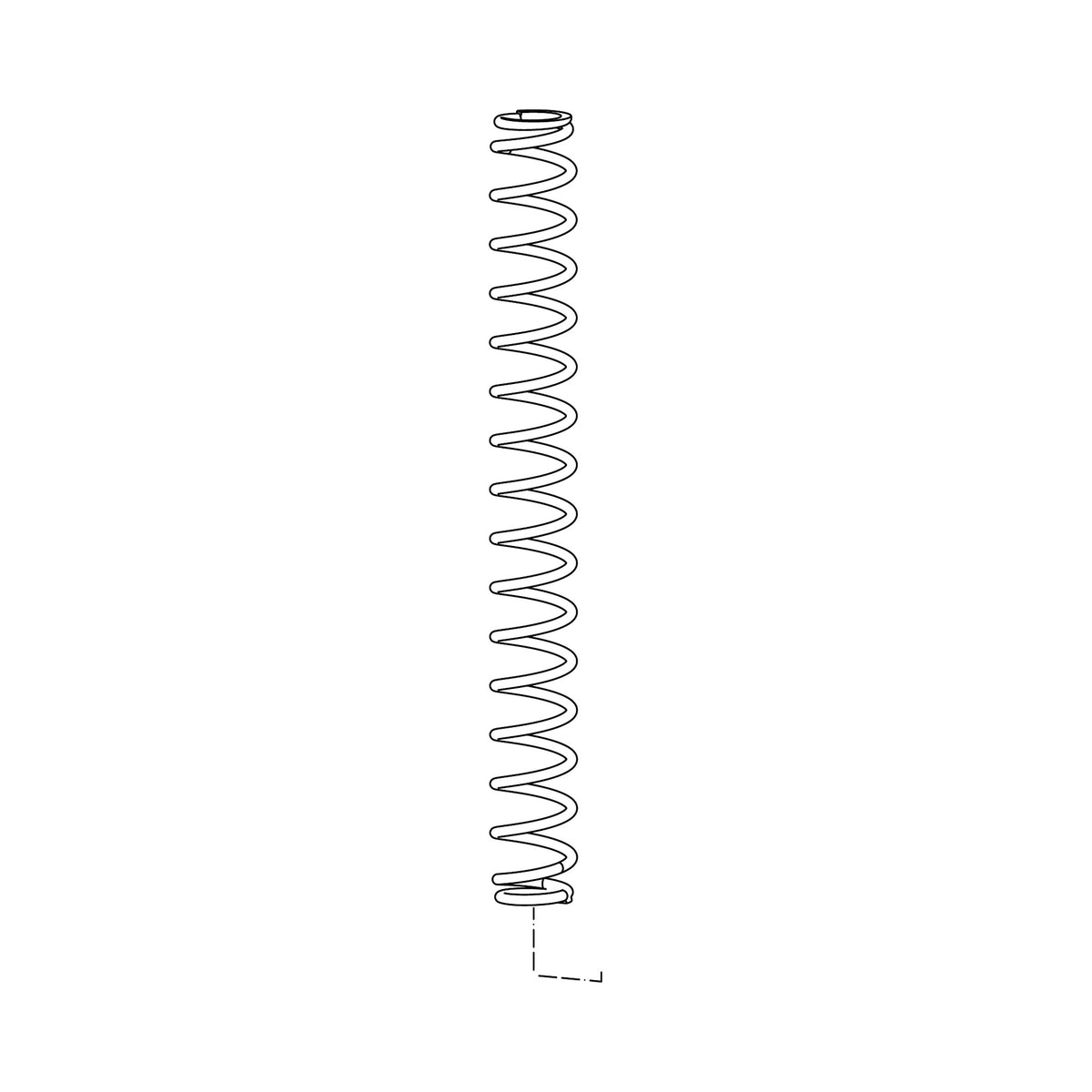ROCKSHOX Medium Stahlfeder für Federgabel, 170 mm, für LYRIK A1-A2 (2010–2016), rot — technische Abbildung