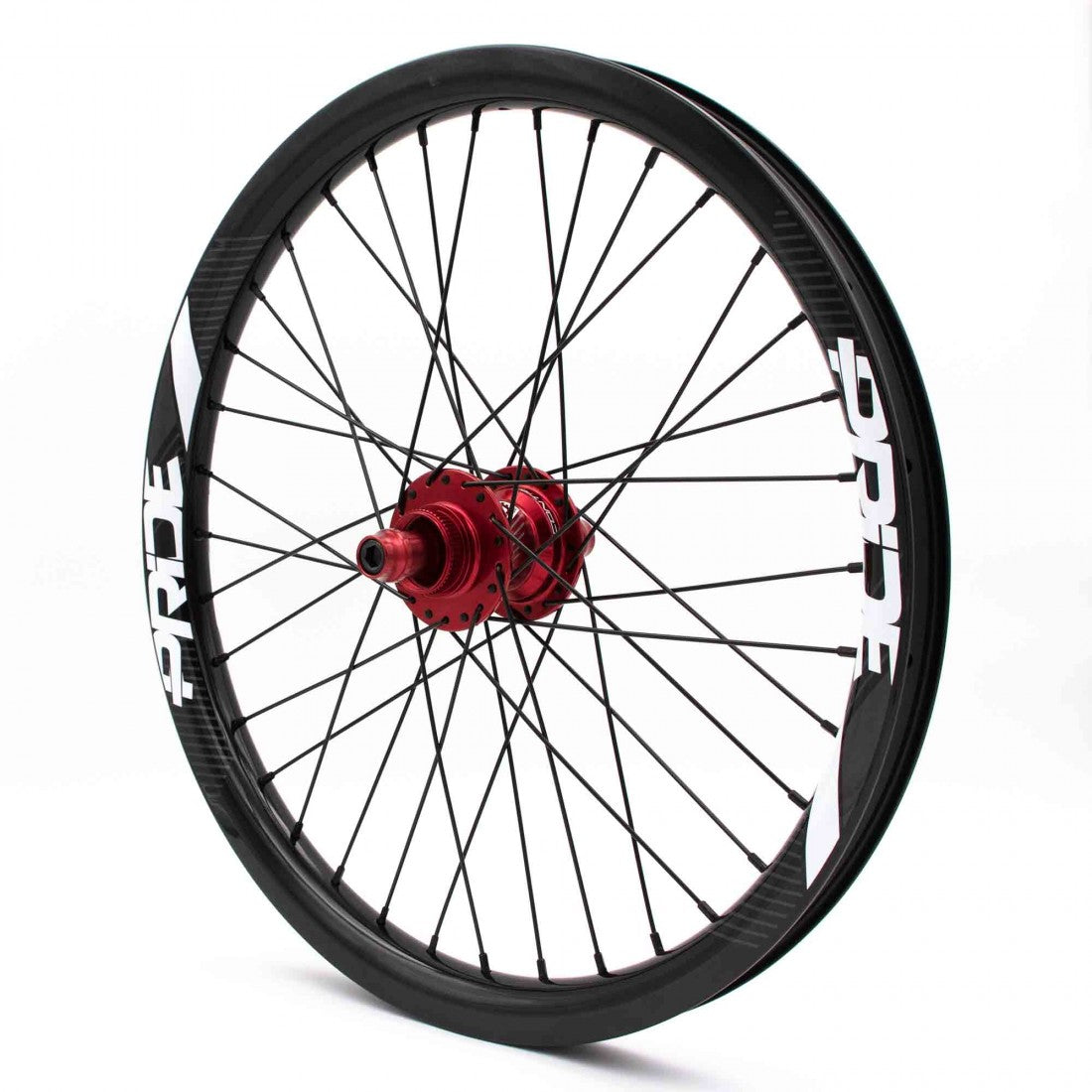 Laufradsatz-Paar PRIDE 20" (406 mm) Carbon Gravity Gloss Disc Pride Control Achsen 20/10 mm Rot