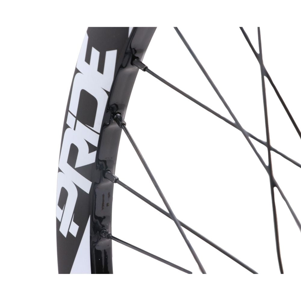 Laufradpaar PRIDE 20" (406mm) Carbon Wave Gloss White Control V2 Disc Achsen 20/15mm Schwarz/Weiß