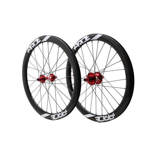 Laufradsatz PRIDE 20" (451mm) Carbon Gravity Gloss Disc Pride Control V1 Achsen 10/10mm Rot