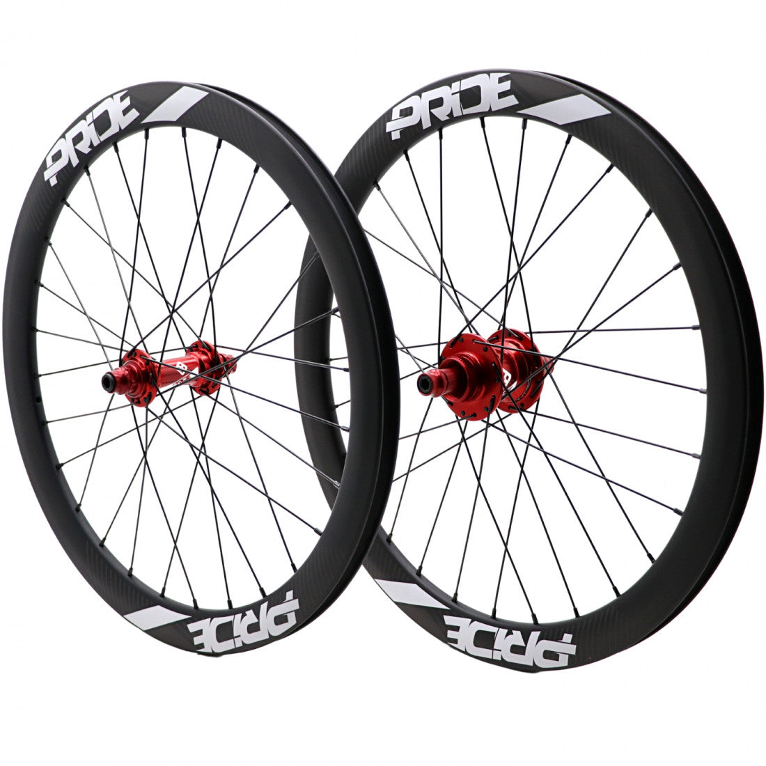 Laufradsatz PRIDE 20" (451mm) Carbon Gravity Matt Disc Pride Control V1 Achsen 10/10mm Rot