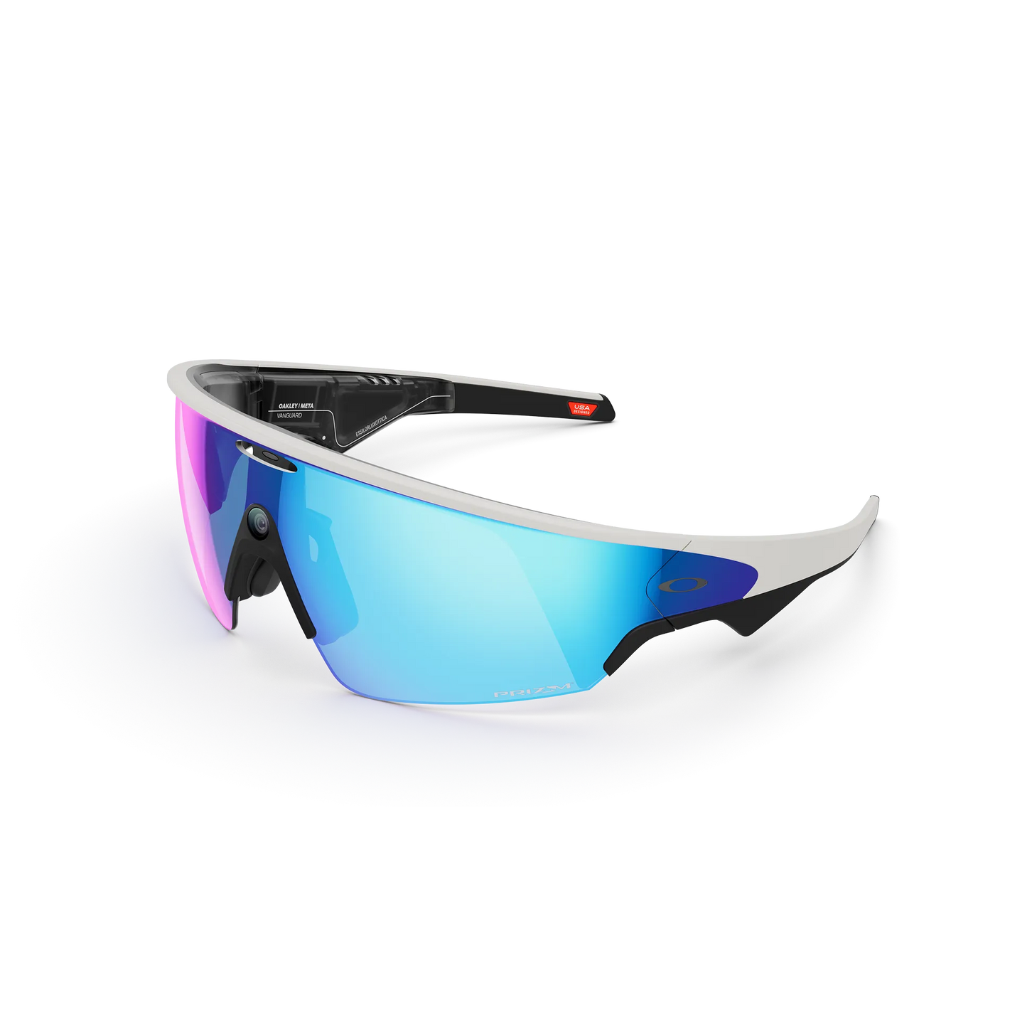 OAKLEY VANGUARD META Brille Schwarz/Weiß Prizm Sapphire Glas