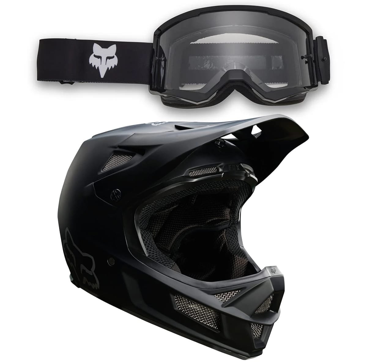 Combo FOX: MTB-Helm RAMPAGE COMP MIPS + Maske FOX MAIN CORE Schwarz 2024