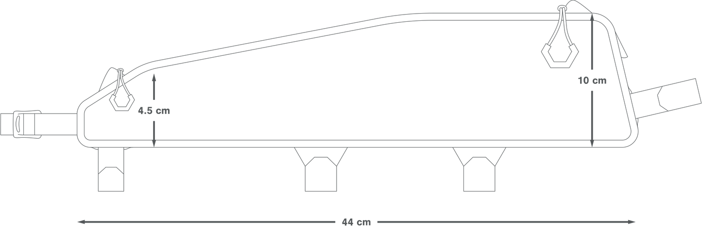 Rahmentasche APIDURA RACING LONG TOP TUBE PACK 2 L Schwarz