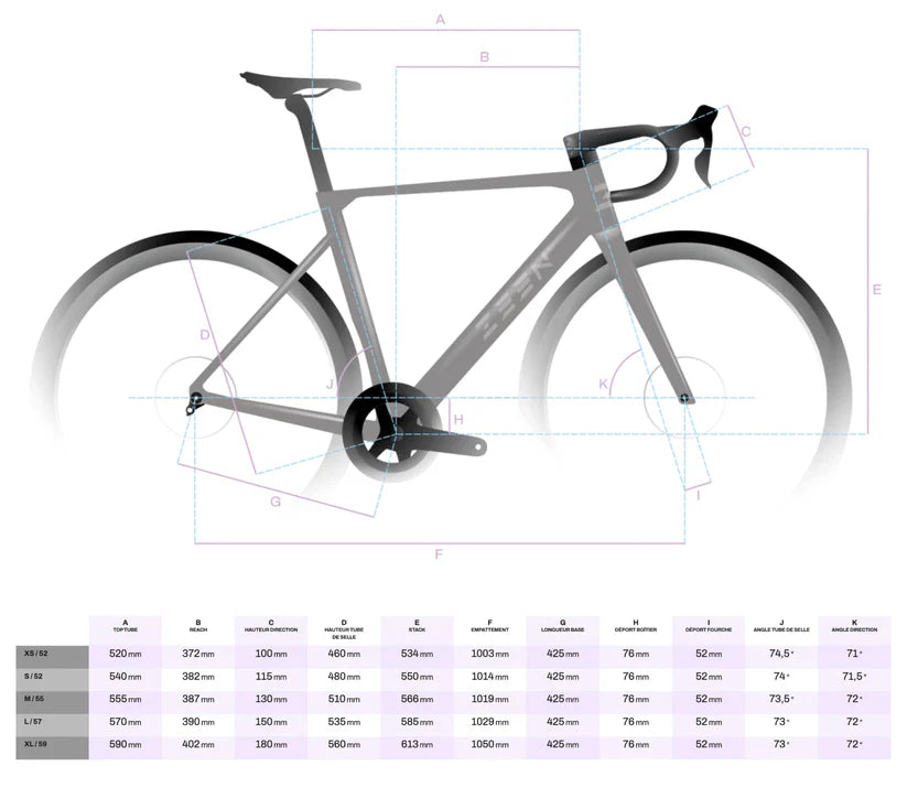 ZEEN X-RACE-Rahmen-Set + ZEEN GRAVEL-Lenker-Kombination